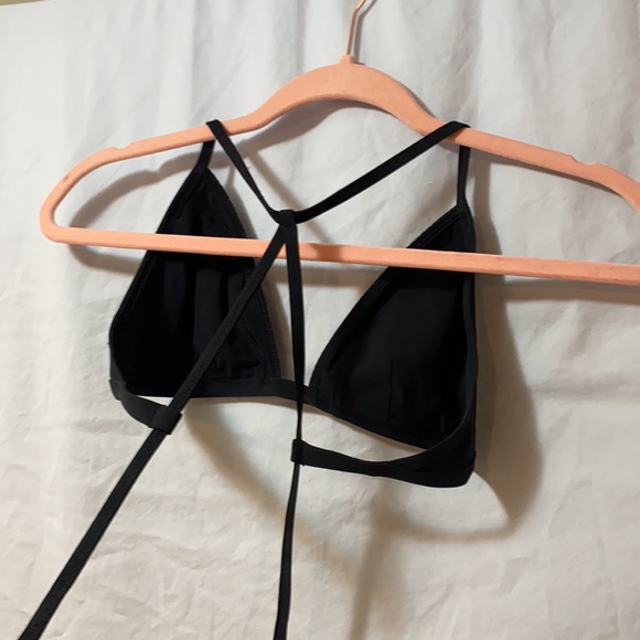 Lulu lemon black tie back bikini top. Sz S - Picture 3 of 8